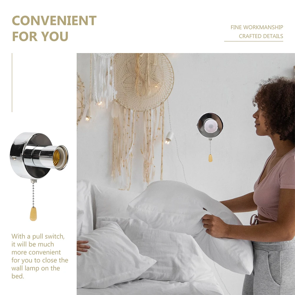 

Wall Light Lampholder Pull Chain Switch Bedside Lamp Easy Disassembly Replacement Accessory