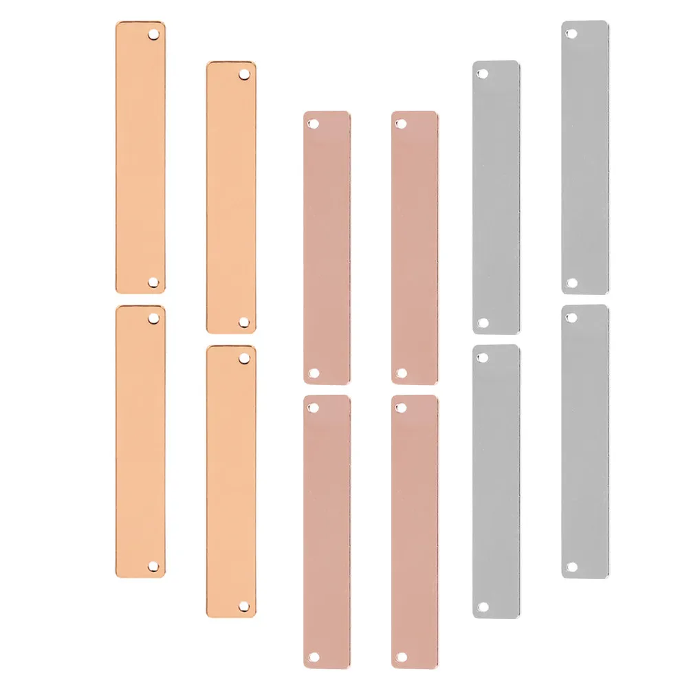 

18Pcs Blank Stamping Pendant Charms Copper Metal Stamping Tags for DIY Keychain Jewelry Craft Accessories Copper Charms