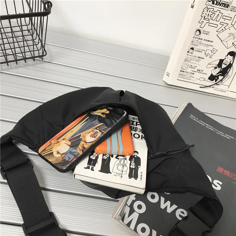 China, Japan, and South Korea version of solid color minimalist men's and women's casual crossbody chest bag