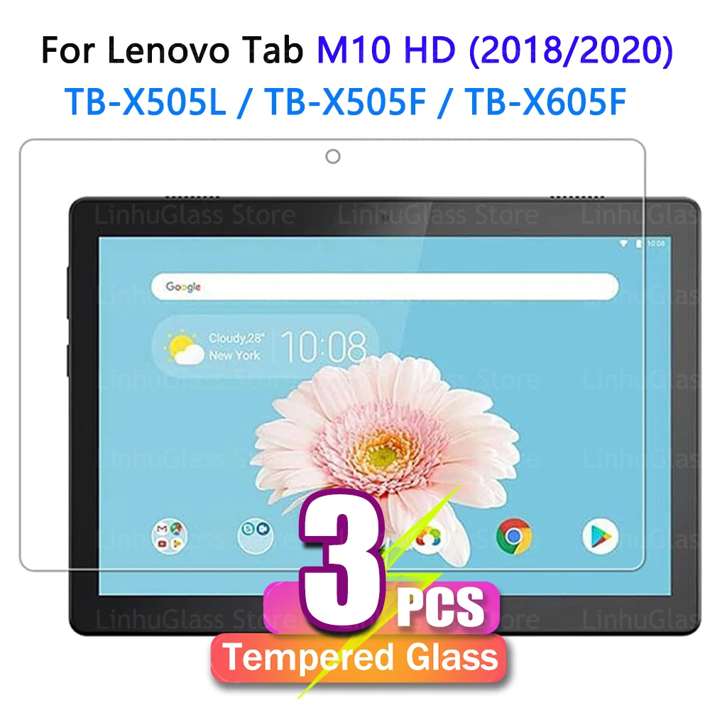 

Пленка из закаленного стекла для Lenovo Tab M10 HD 10,1 дюйма (1-го поколения, 2019/2018) TB-X505F /TB-X505L /TB-X605F, защитная пленка для экрана, устойчивая к царапинам