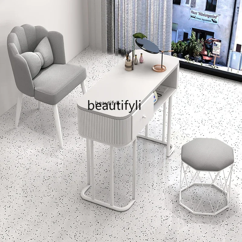 

Z Nail art table and chair set Japanese manicure table, economical single double ins cream wind multi-function