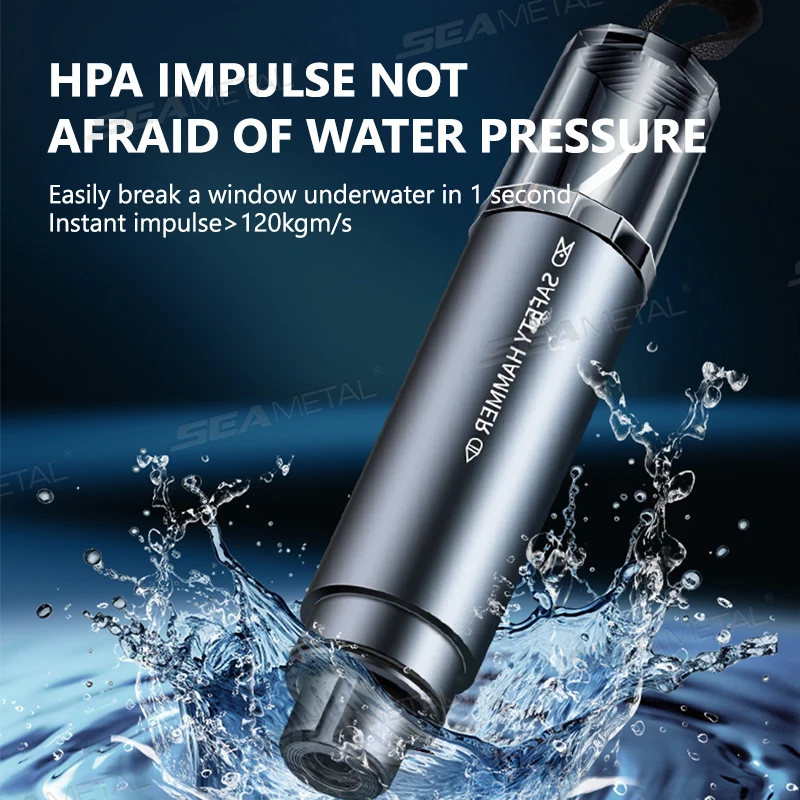 SEAMETAL Samochodowy młotek bezpieczeństwa Wielofunkcyjny automatyczny awaryjny łamacz szyb Przecinak do pasów bezpieczeństwa do ratunkowych akcesoriów samochodowych