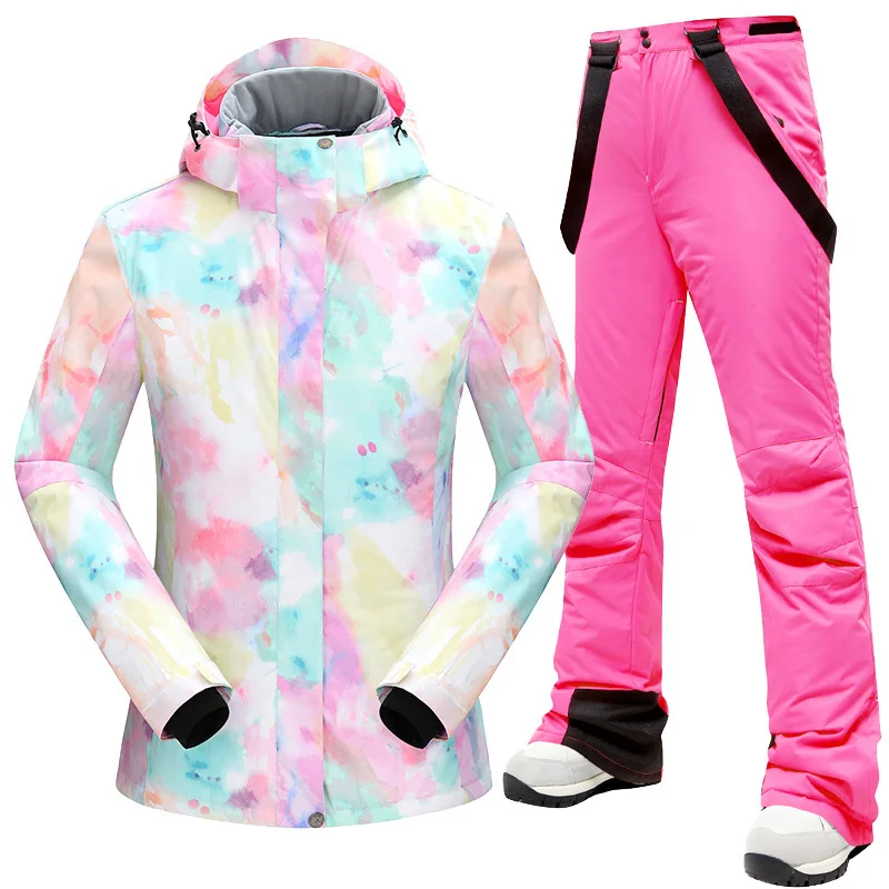 MUTUSNOW 2025 New Women's Warm Waterproof Skiing Suit Breathable Snowboard Hoodie Jacket And Pants Outdoor Sport Ski Suit