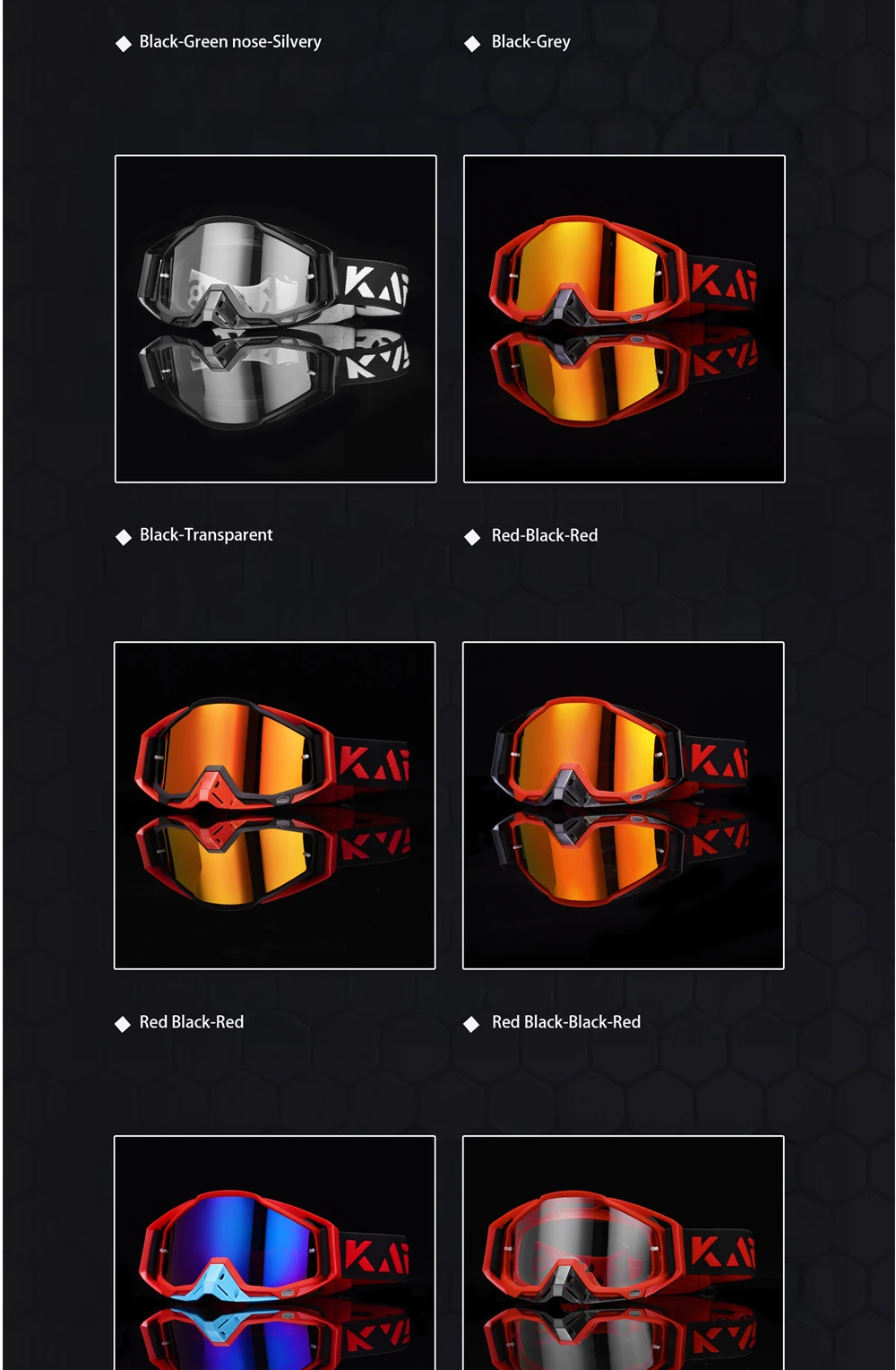 KAROS Motorradbrille UV400 Antibeschlag MX Motocross Off-Road Helm Kompatible Reitbrille K336 – Detail 5