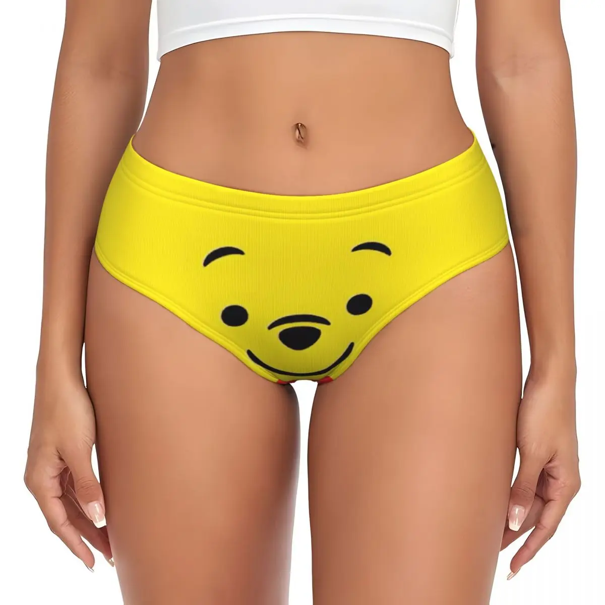 

Custom Winnie The Pooh Animation Cartoon Brief Panties Women's Stretch Cute Underwear