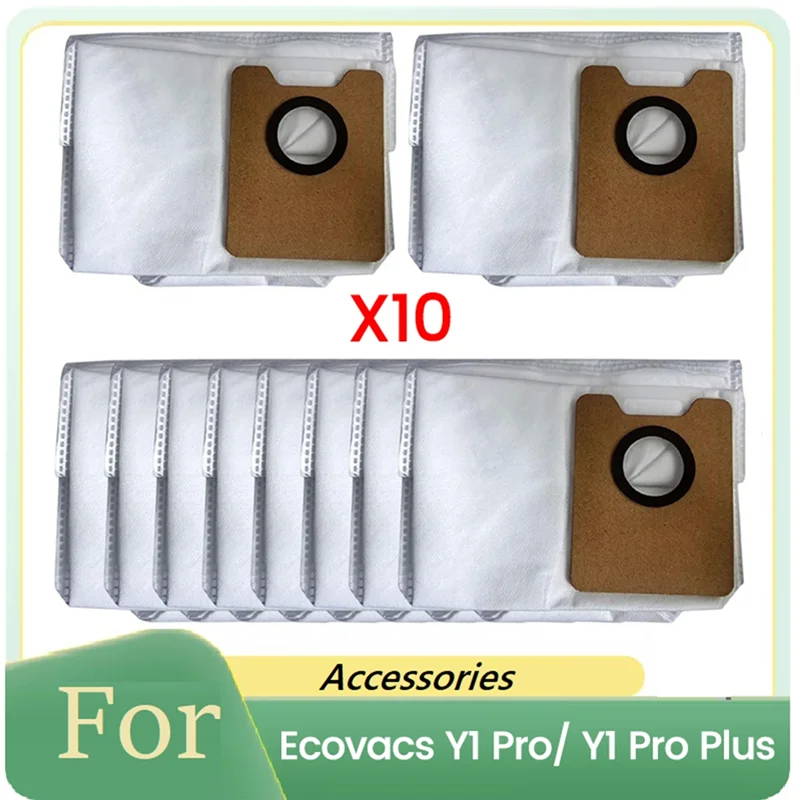 A94E-bolsa de polvo para ecovacs Y1 Pro/ Y1 Pro Plus, accesorios para aspiradoras, bolsa de polvo no tejida de repuesto, bolsa de basura, 10 Uds.