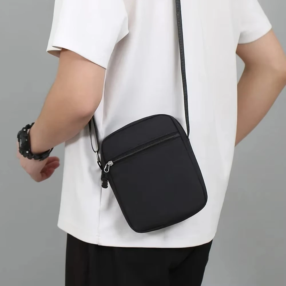 

Simple Casual Mini Crossbody Bag Men Small Shoulder Bag For Men Oxford Black Messenger Side Sling Bag Husband Chest Bag