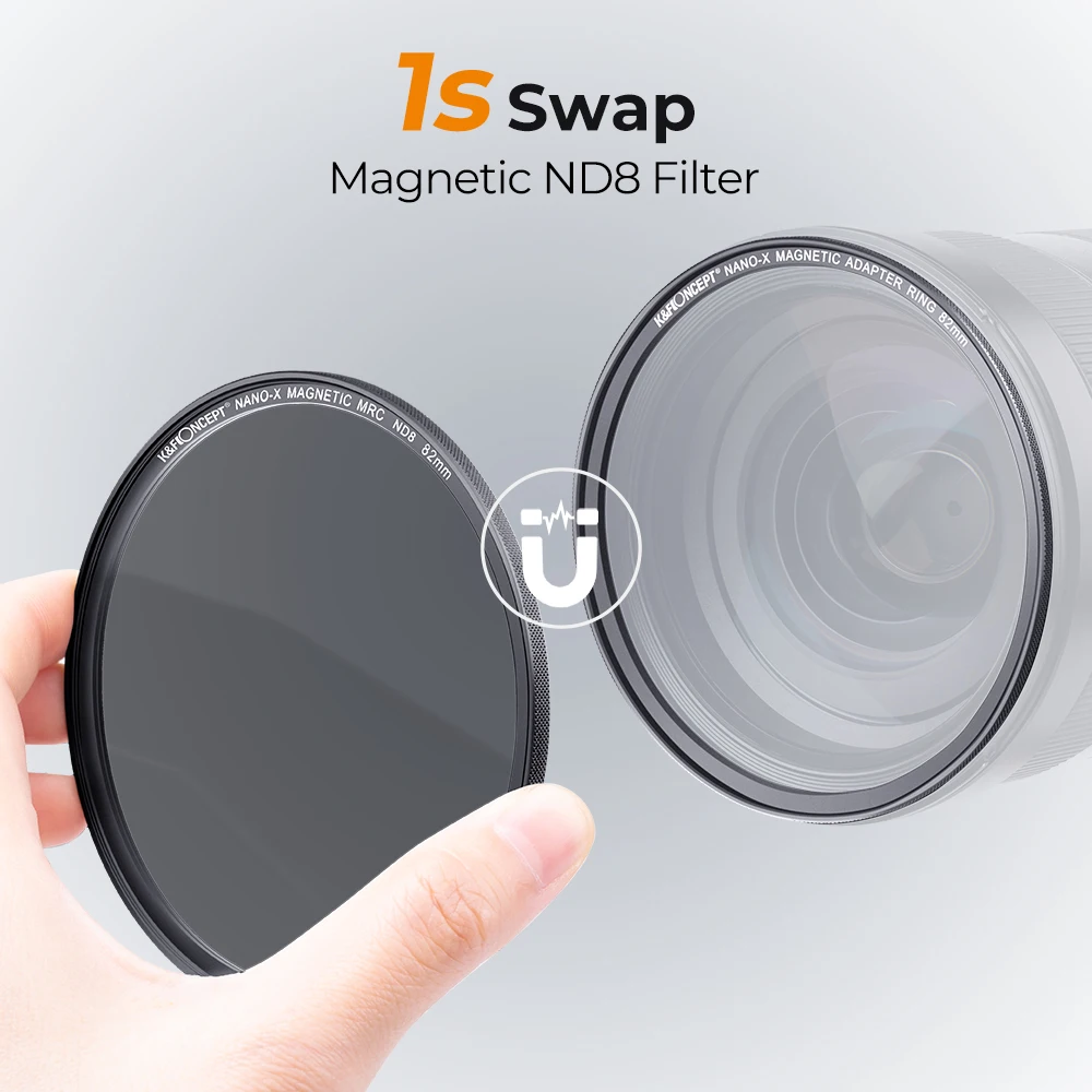 K&F Concept Magnetic Quick Swap System ND8 Lens Filter 3-Stop Fixed Neutral Density Waterproof Scratch resistant for Camera Lens