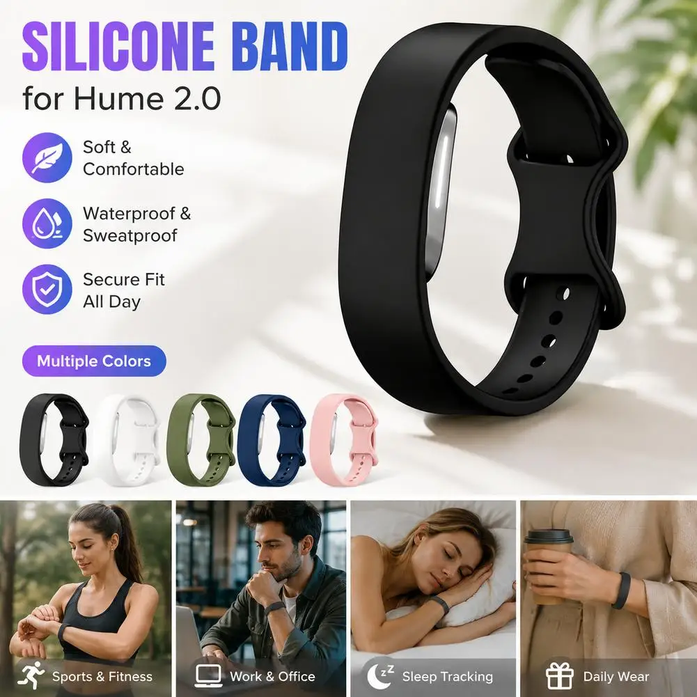 Soft Silicone Strap For Hume 2.0 Smart Band Replacement Bracelet Breathable Sport Bracelet Belt Accessory Smartwatch Accessories