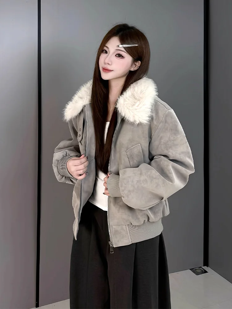 

Мужская хлопковая куртка American High Street Sle с меховым воротником Thiened ort, бейсбольное кожаное пальто на зиму