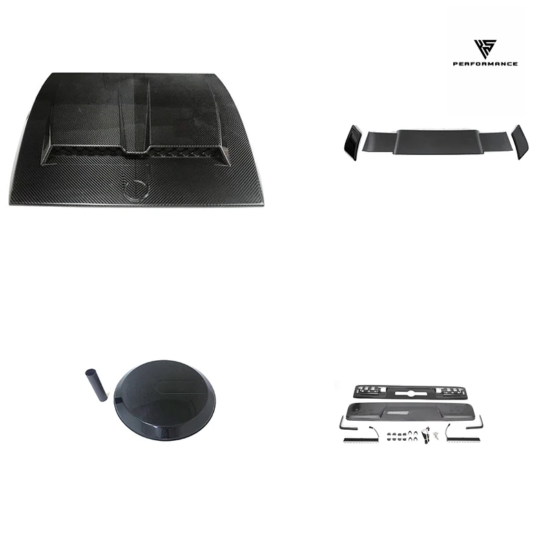 

B Style Dry Carbon Fiber Hood Scoop Rear Tire Cover Rear Spoiler Wing Kit For Mercedes Benz G-Class W464 G63 AMG G500 2019-2024
