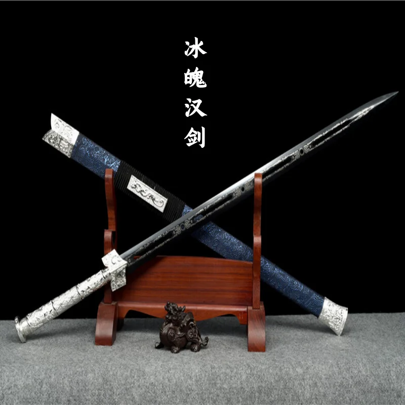 Longquan City Sword Ancient Style Chinese Six sided Han Sword High Manganese Steel Integrated Hanfu Shooting Sabre