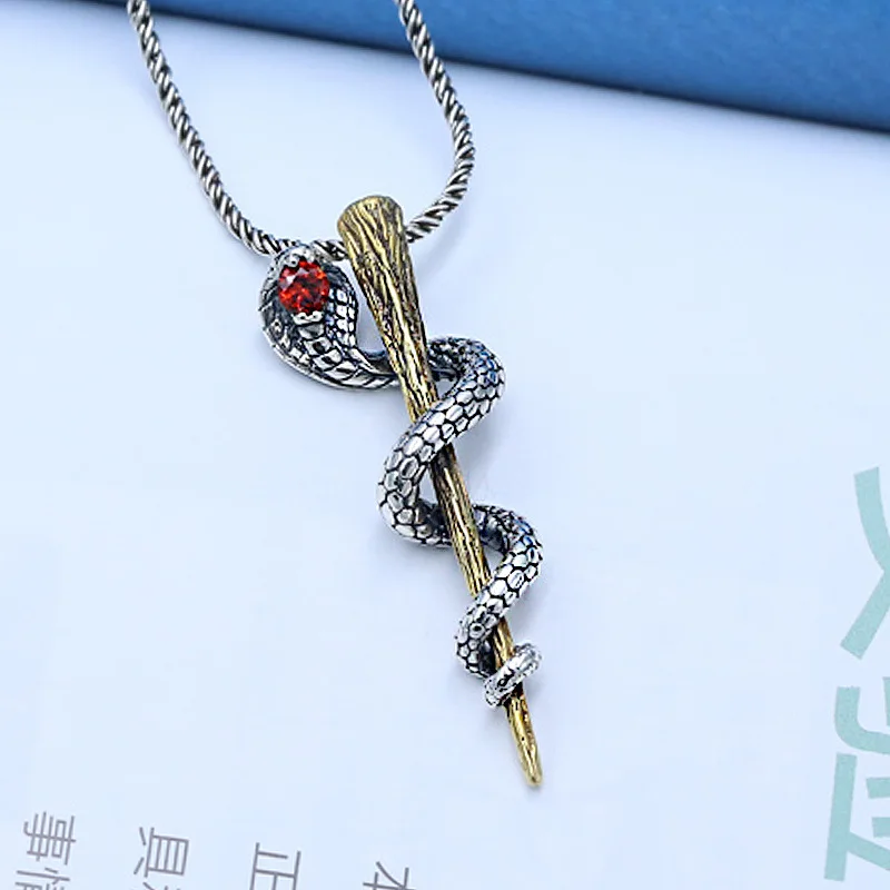 

Unisex Vintage S925 Sterling Silver Yin Yang Buddha Demon Pendant Necklace - Gothic Oxidized Jewelry