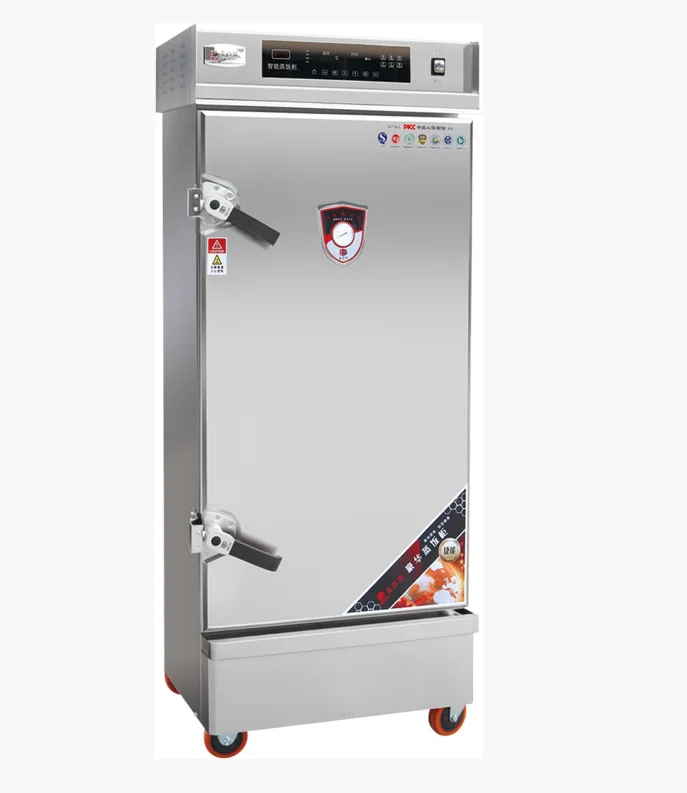 Stainless Steel 304 Electric Rice Steaming Cabinet Temp Display Auto Water Fill Float Safety Device Wall Mounted High Kitchen