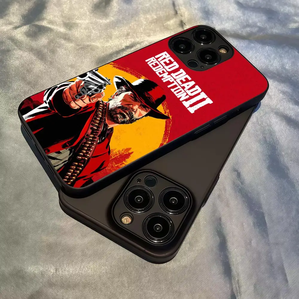 레드 데드 레디메이션 2 샤오미 레드미 노트 10 11 12 13 프로 플러스 5G용 폰 케이스 충격 방지 액상 실리콘 TPU 폰 커버