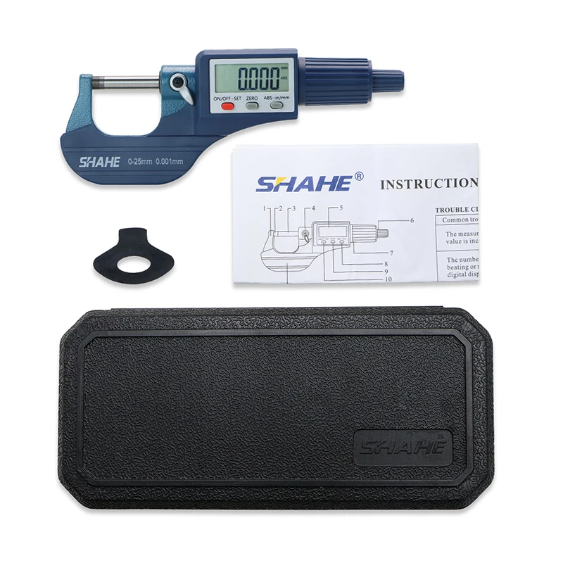 Shahe 0-25/25-50/50-75/100 mm Micron Digital Outside Micrometer Electronic Micrometer Gauge 0.001 mm Digital Tools Caliper