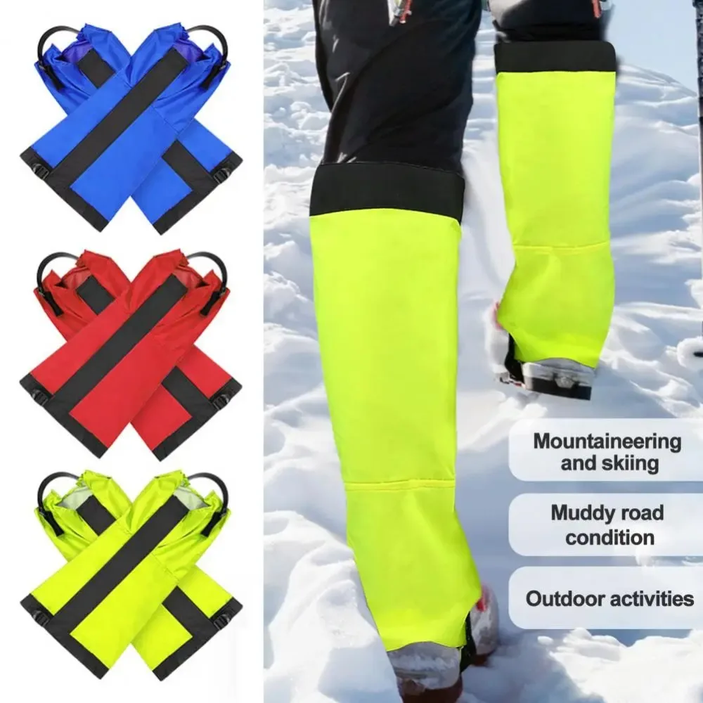 2Pcs Waterproof Leg Gaiters Adjustable Breathable Snow Boot Gaiters Water-Resistant with Fastener Tape Leg Protector