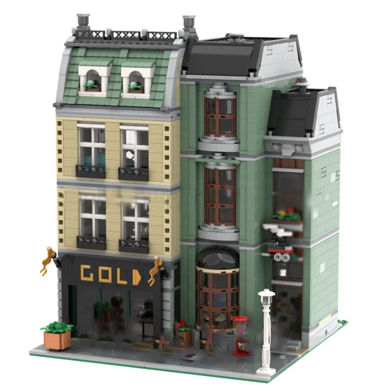 Costruzione modulare della città Moc Mattoni da costruzione Negozio di gioielli e giocattoli Tecnologia Blocchi modulari Regali Giocattolo di Natale Set fai da te Assemblaggio