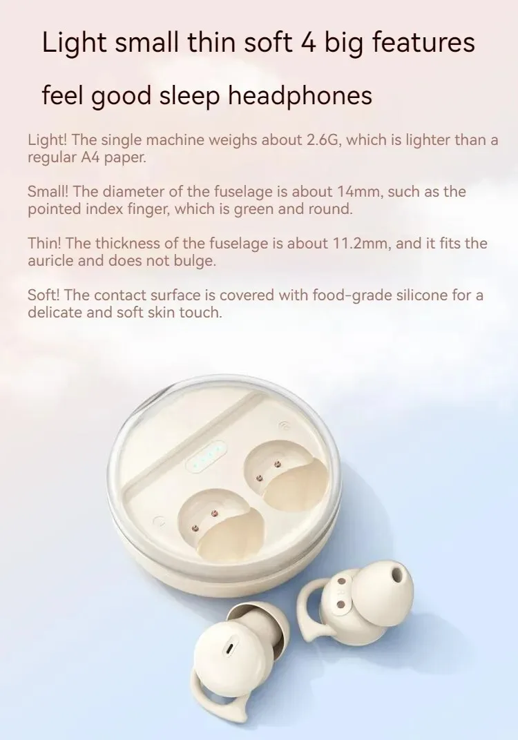 Buds2 pro Invisible Sleeping Earbuds Sleep Headphones Mini Small Wireless Bluetooth Earphones Noise Reduction Headset Gifts