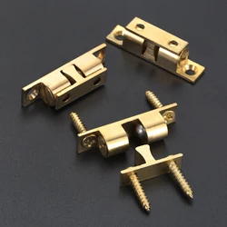 5 Sets 35mm Gold Brass Double Spring Steel Ball Catch Latch w/ Screws For Furniture Cabinet Door Adjustable Closet Tension Latch