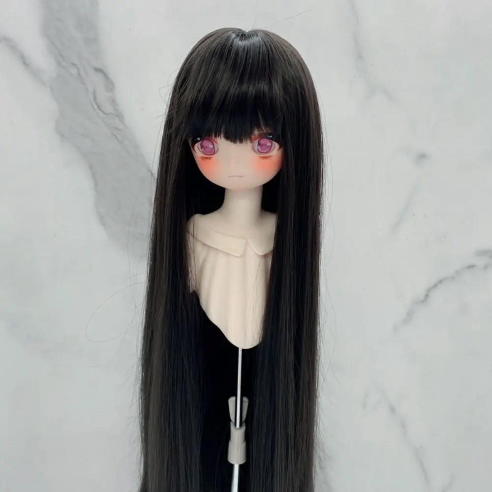Kleurrijke 1/3 & 1/4 & 1/6 Bjd Pruik Hoge Temperatuur Zijde Lange Rechte BJD Haar Dress Up met Pony Haar Pruik Meisjes