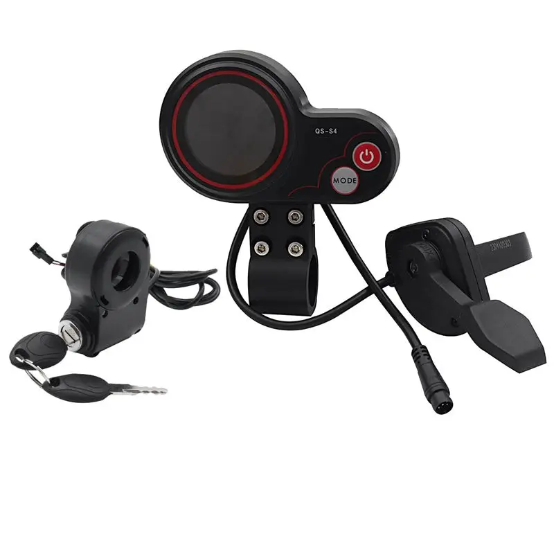 A89X QS-S4 36V-60V Thumb Throttle LCD Display Kit+Ignition Lock Key for Zero 8 9 10 8X 10X Electric Scooter 6PIN Display