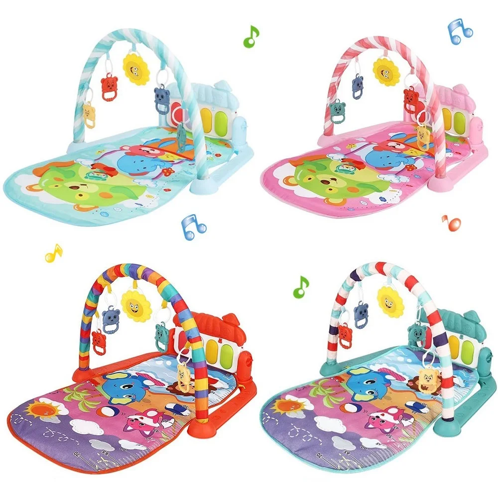 Baby Fitness Stand Toys Pedal Piano Music Sports Pad Crawling Blanket Pedal Piano Game 0-1 Years Old Newborn Gymnastics Mat Toy