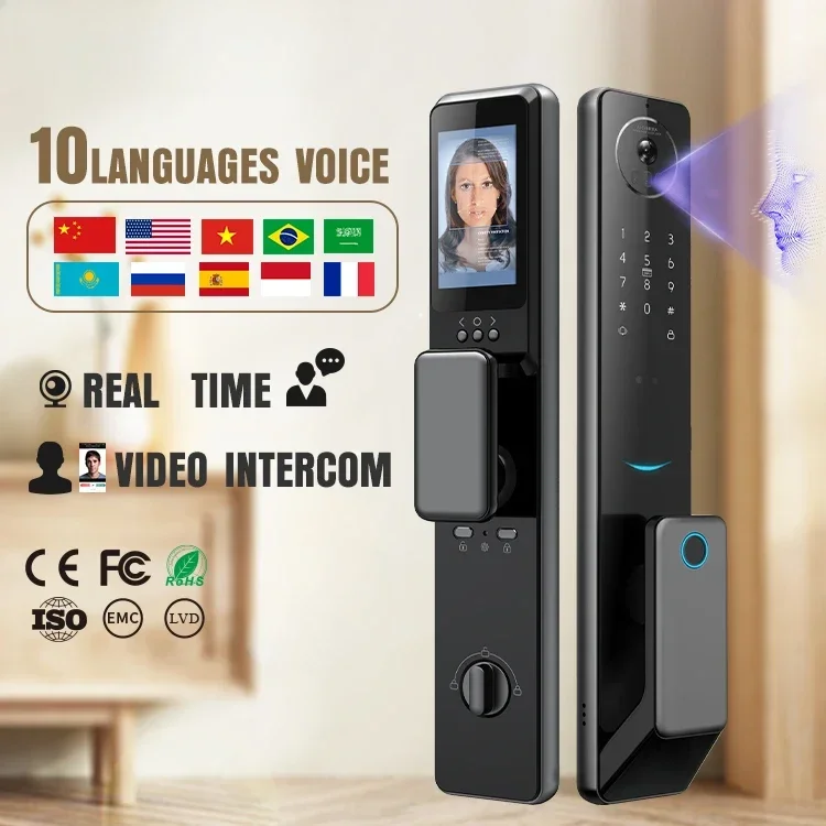 2024 Password Door Digital Lock Safety Serrure Intelligente Electric App Tuya Zigbee Outdoor Front Smart Digital Door Lock With