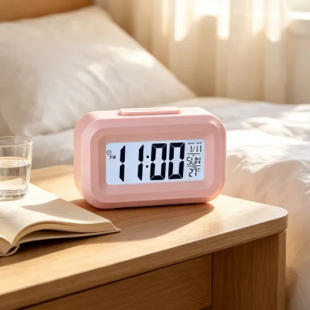 Multi Color Digital Screen Alarm Clock Displays Time Date And Temperature With Snooze Function Compact For Bedroom Dorm Office U