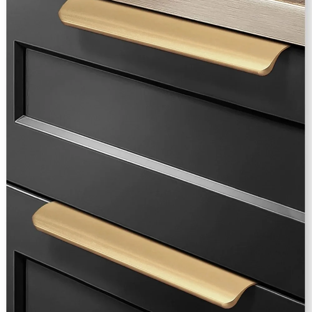 Hidden Handles for Furniture Kitchen Cabinet Handles Minimalist Wardrobe Cupboard Drawer Knobs Aluminum Alloy Furniture Handles