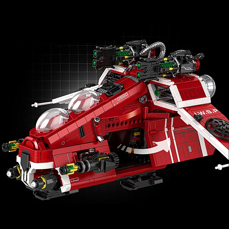 MOC Galaxy Space Gunship Starship-Fighters Spaceships Aifcraft Dropship Model Building Blocks Bricks Toy Gifts