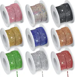 1Yard 5Yards/Roll Crystal Rhinestone Chain Sew-On Glue-On rhinestones Trim Cup Chain For clothes DIY chain Accessories