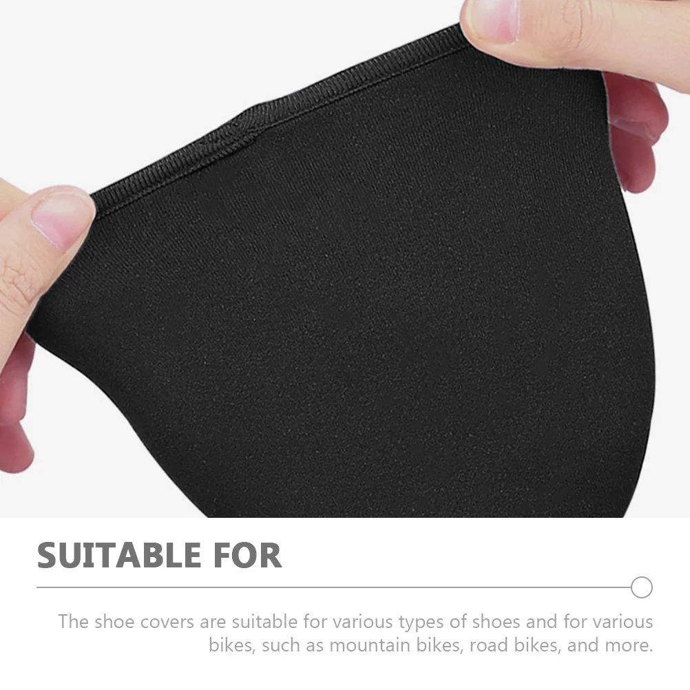 

1Pair Cycling Shoe Covers Windproof Warm Overshoes Thick Fabric Outdoor Riding Shoe Protectors Thermal Toe Covers