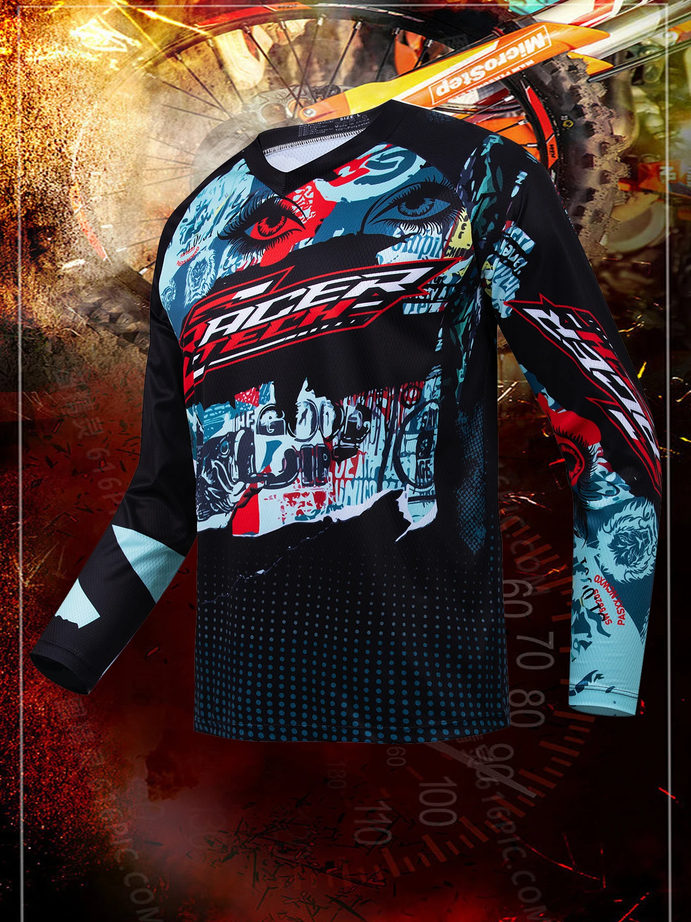 

Трикотажные изделия для скоростного спуска для мотокросса, спортивная команда, велосипедный трикотаж, мотоцикл, внедорожный велосипед, MTB DH, мужские гоночные рубашки с длинными рукавами