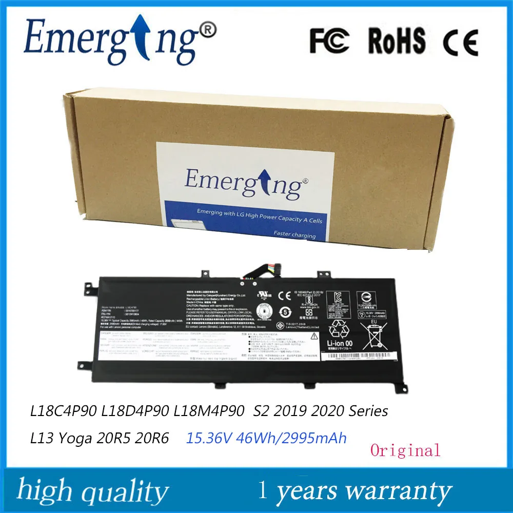 Bateria L18m4p90 L18c4p90 L18d4p90 para Lenovo Thinkpad Novo S22023 2023 L13 Yoga 20r5 20r6 Sb10t83120 15.36v 46wh