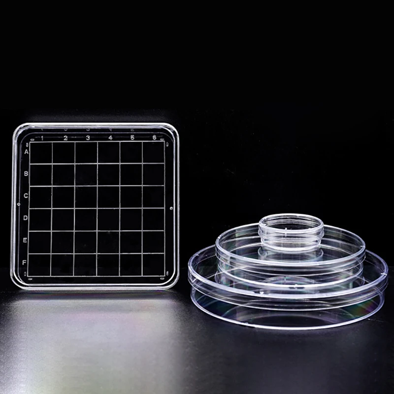 

10 sets Disposable plastic petri dish round dish/square dish bacterial culture dish 35/55/90/100120mm