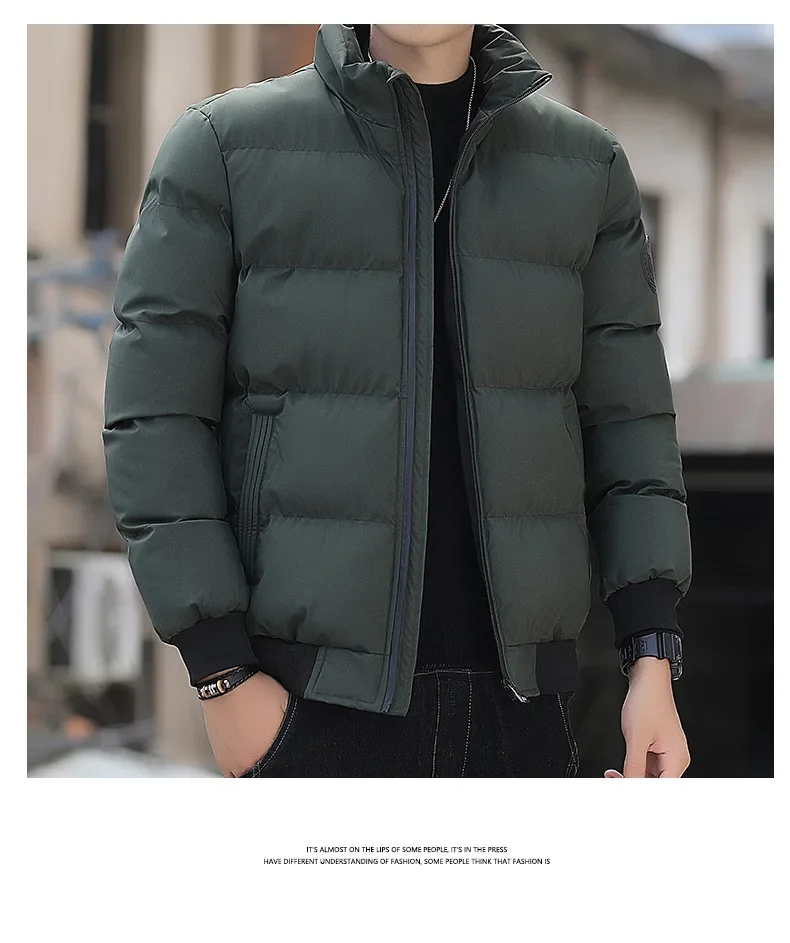 2024 autumn/winter cotton men's short windbreaker with tiger head logo, thick and informal, M-5XL, warm jacket