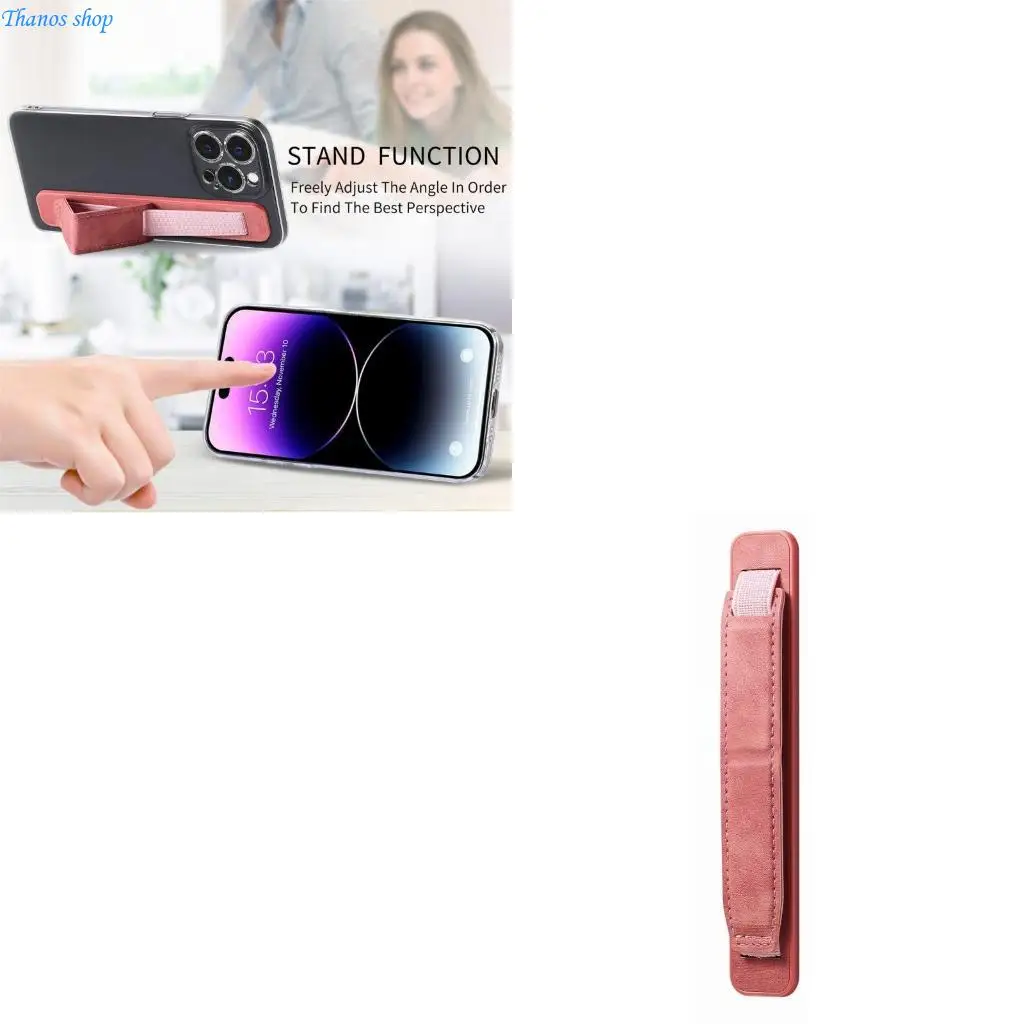 

Упругая регулируемая держатель смартфона с кожаным браслетным подставкой для подставки для подставки