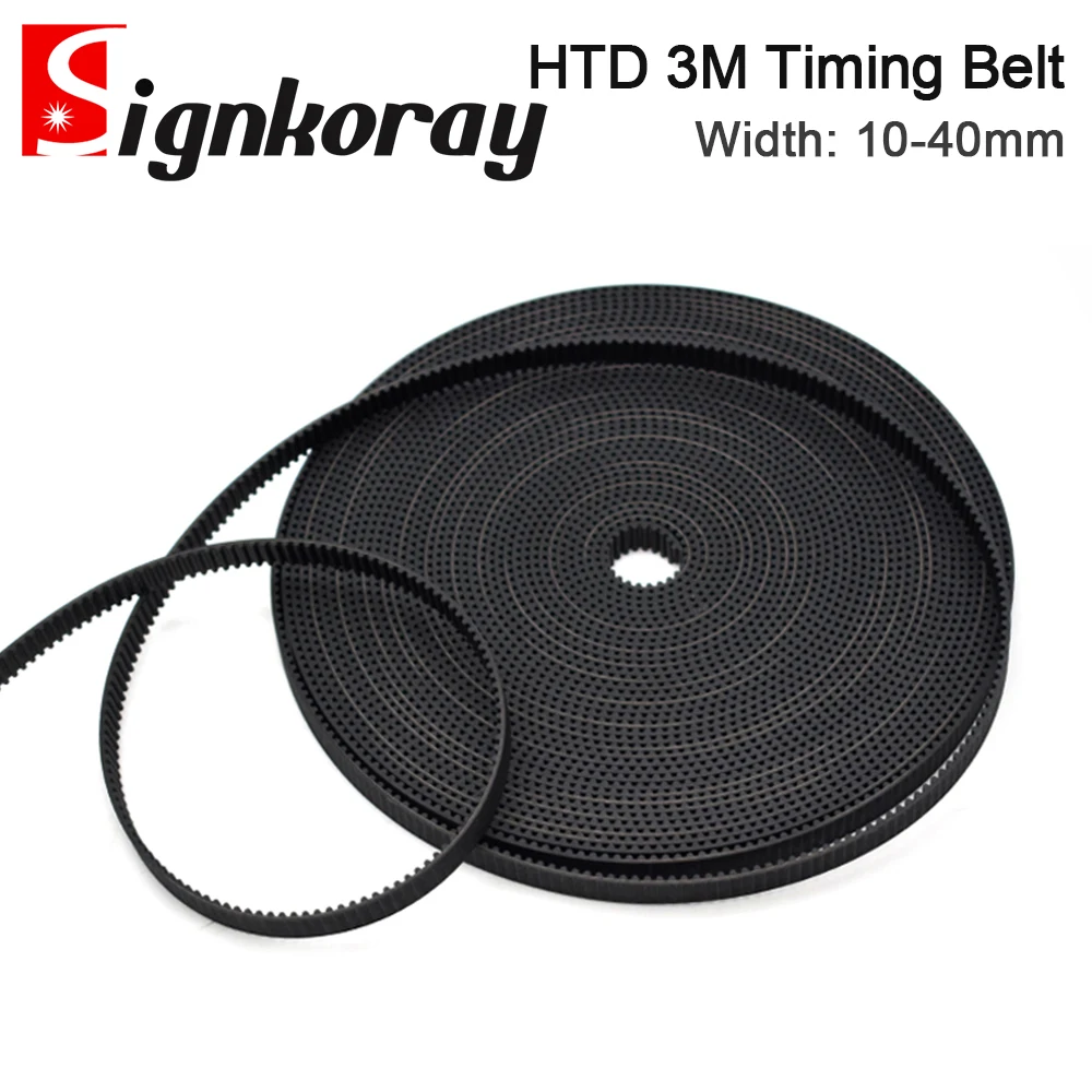 SignkoRay HTD 3M PU Open Timing Belt Width 5mm-40mm Transmission Belt 3M For CO2 Laser Engraving Cutting Machine