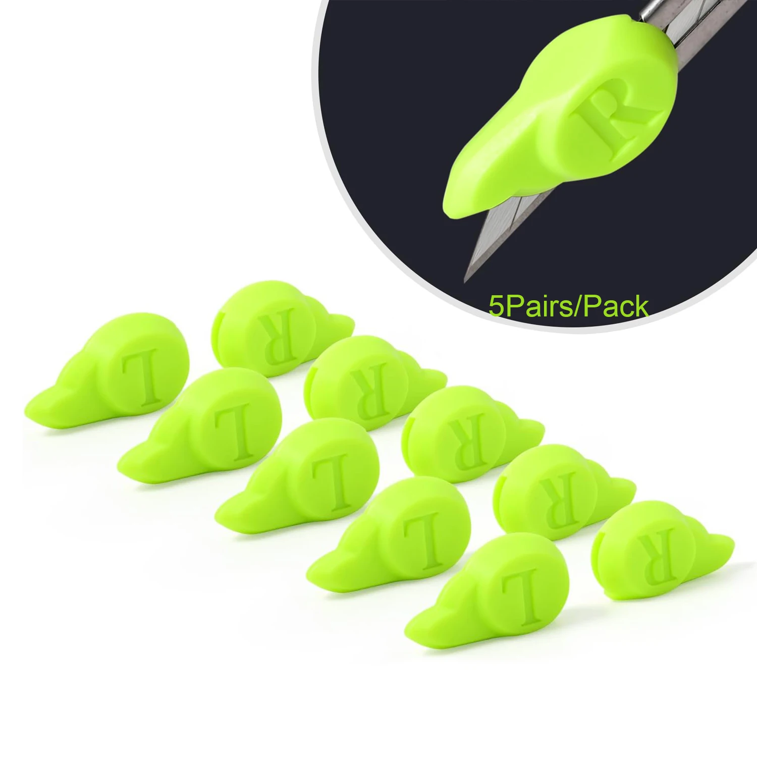 FOSHIO-Protector de hoja de cuchillo artístico, herramientas de soporte de cubierta de silicona, tinte de película para coche, papel tapiz, corte artesanal, tapa guía izquierda/derecha, 5 pares