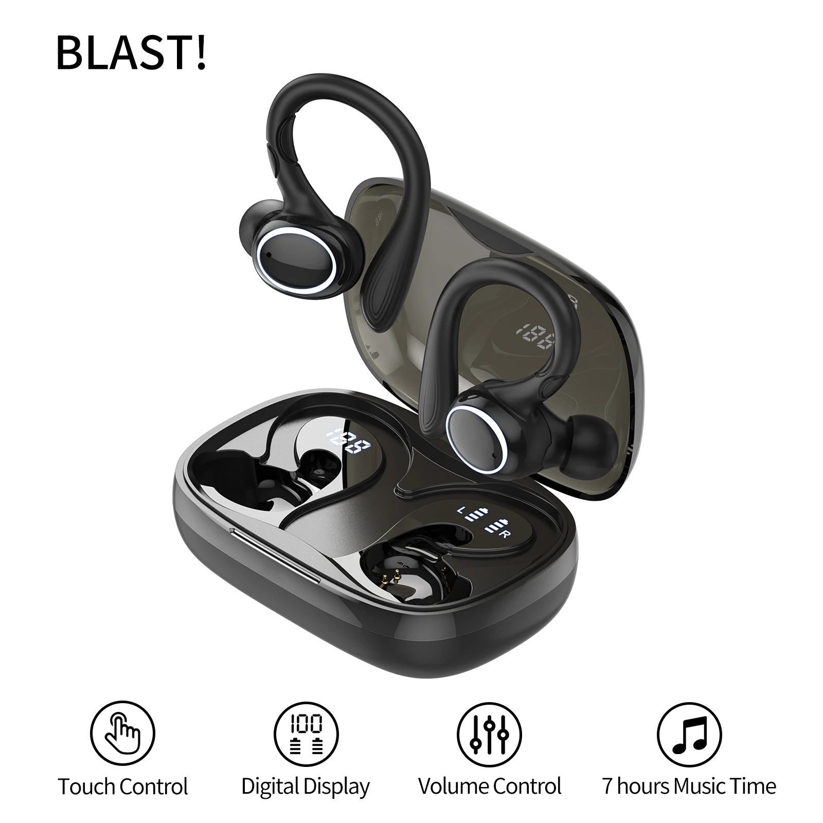 2024 New Touch BLAST! i25 Ture Wireless Stereo Earphones Volume control headphones with microphone earbuds BLAST! i25 headset