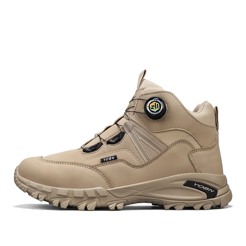 أحذية أمان للرجال بتصميم زر من الصلب عند أصابع القدم ونعل خارجي مقاوم للسحق ومقاوم للانزلاق لملابس العمل الخارجية #5