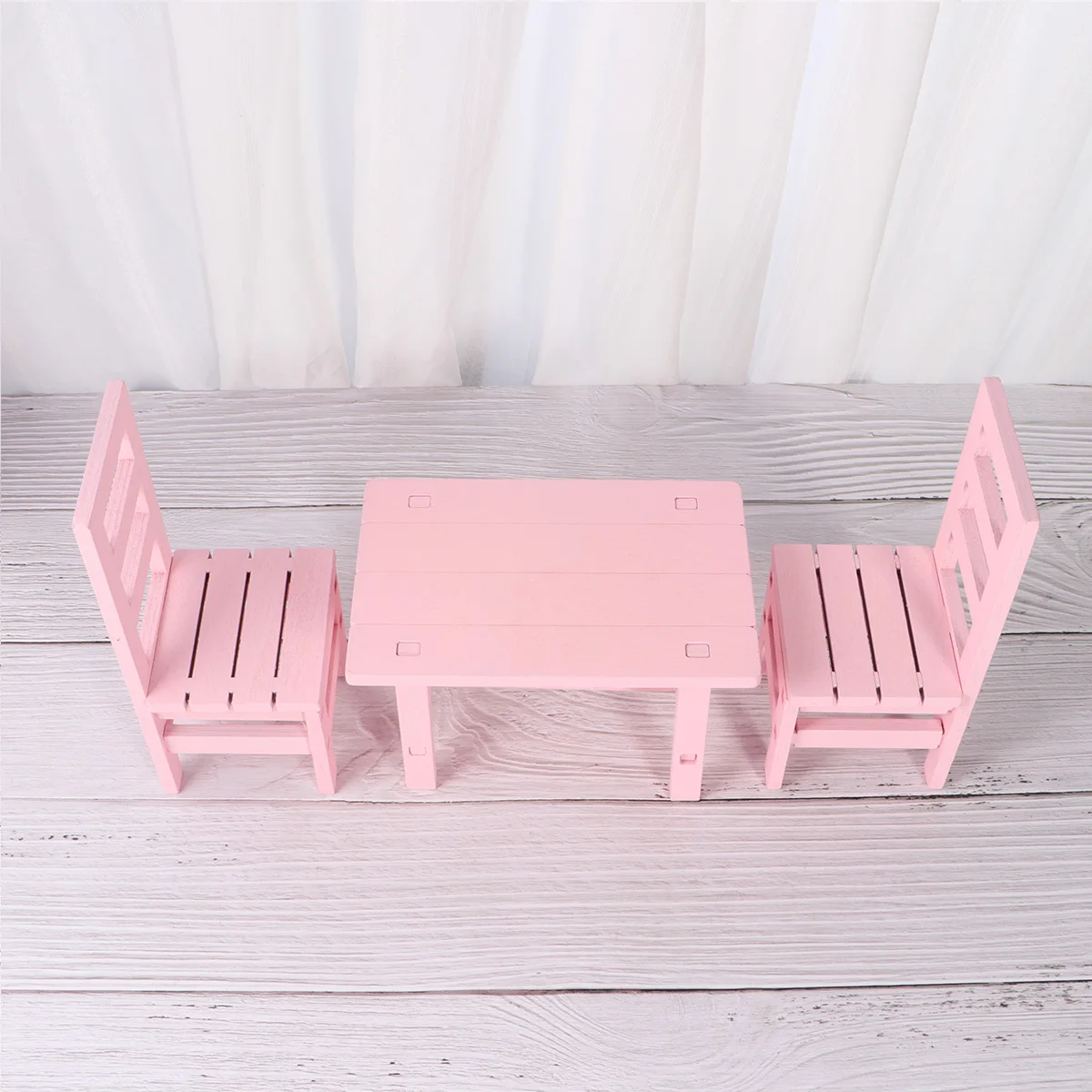 

3 PCS Photo Props Bench Cafe Ornaments Retro Decor Chair Wooden Miniature Vintage Home