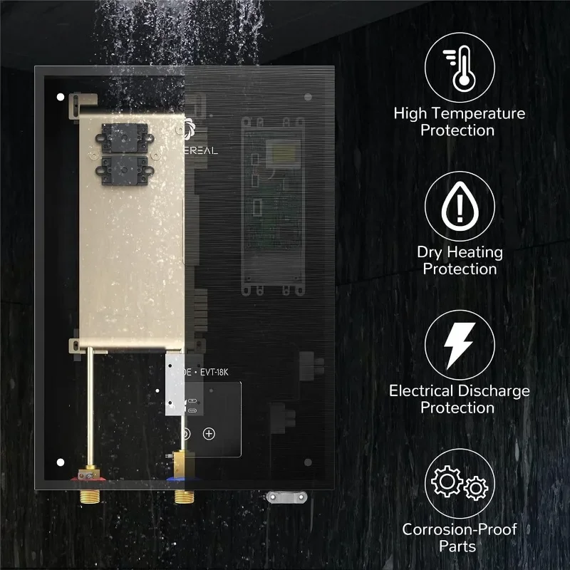 Luftläufiger elektrischer Durchlauferhitzer 18kW, 240Volt-endloses Warmwasser auf Abruf-selbst moduliert, um Energie zu sparen