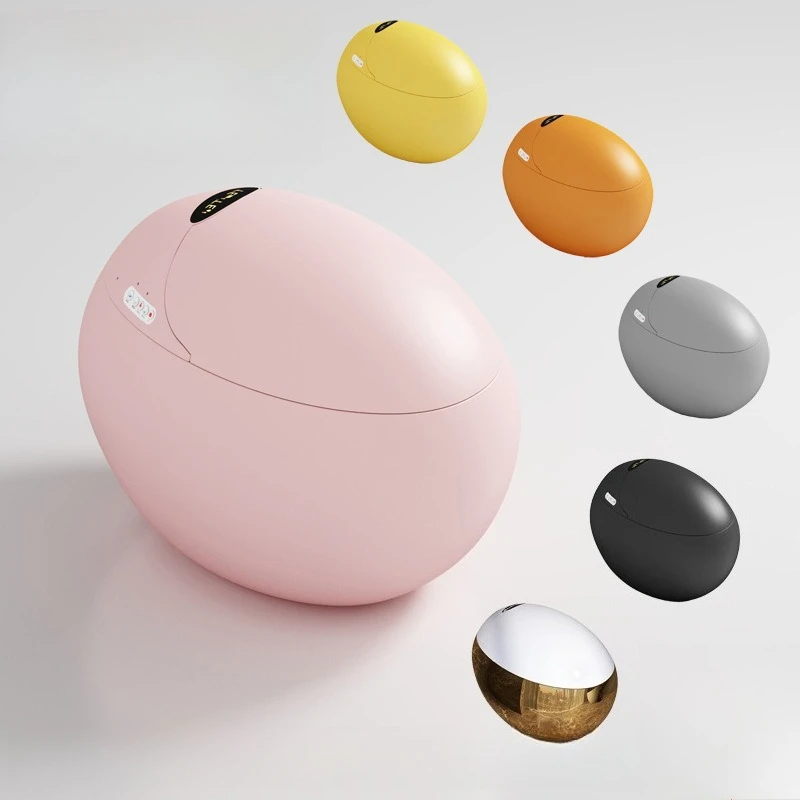 Egg Shape Smart Toilet White Color Wide Seat Foam Splash Proof Smart Toilet