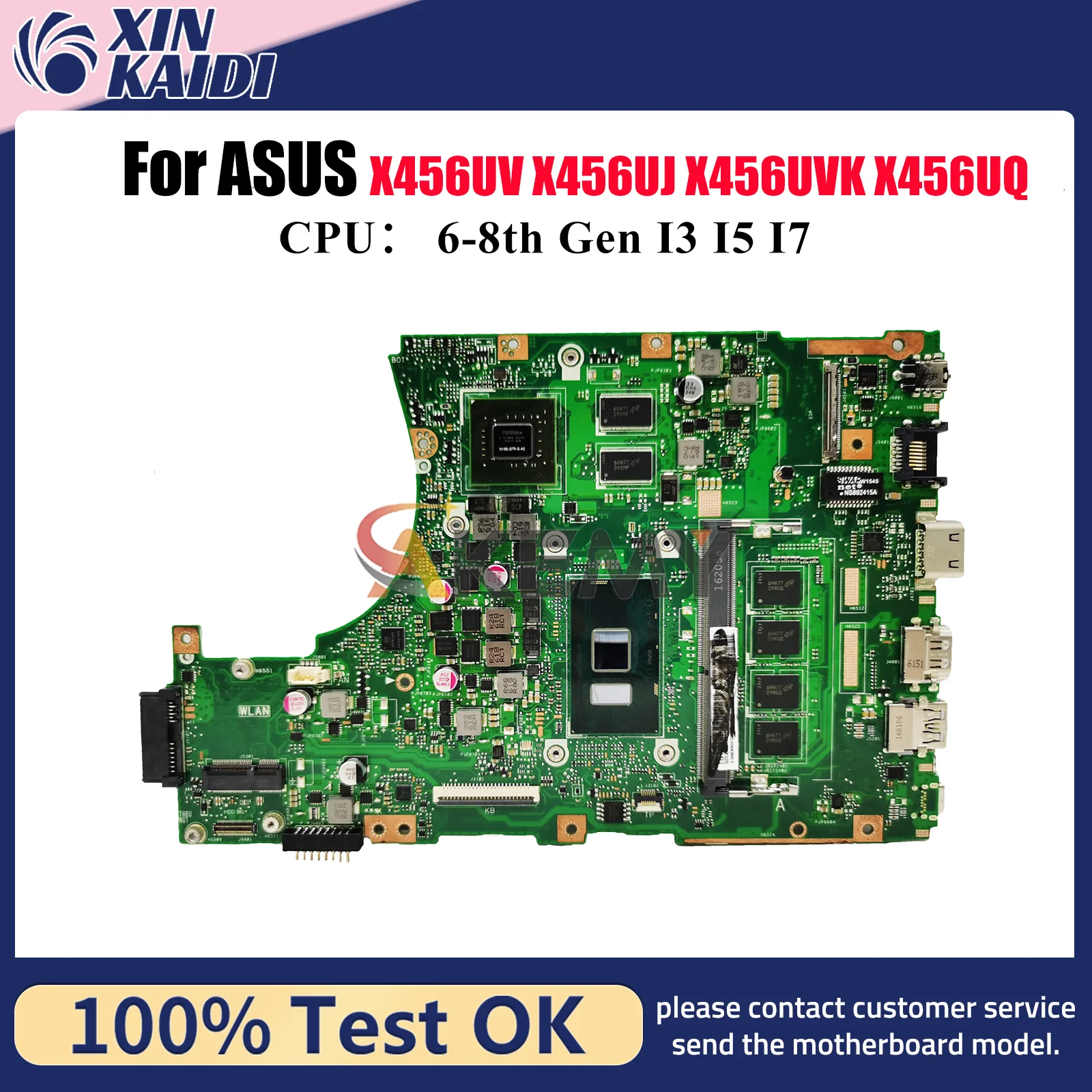 

X456UV Laptop Motherboard For ASUS F456U R457U X456UVK X456UJ X456UQK X456UB X456UAK X456UQ X456U X456UF Mainboard I3 I5 I7 CPU