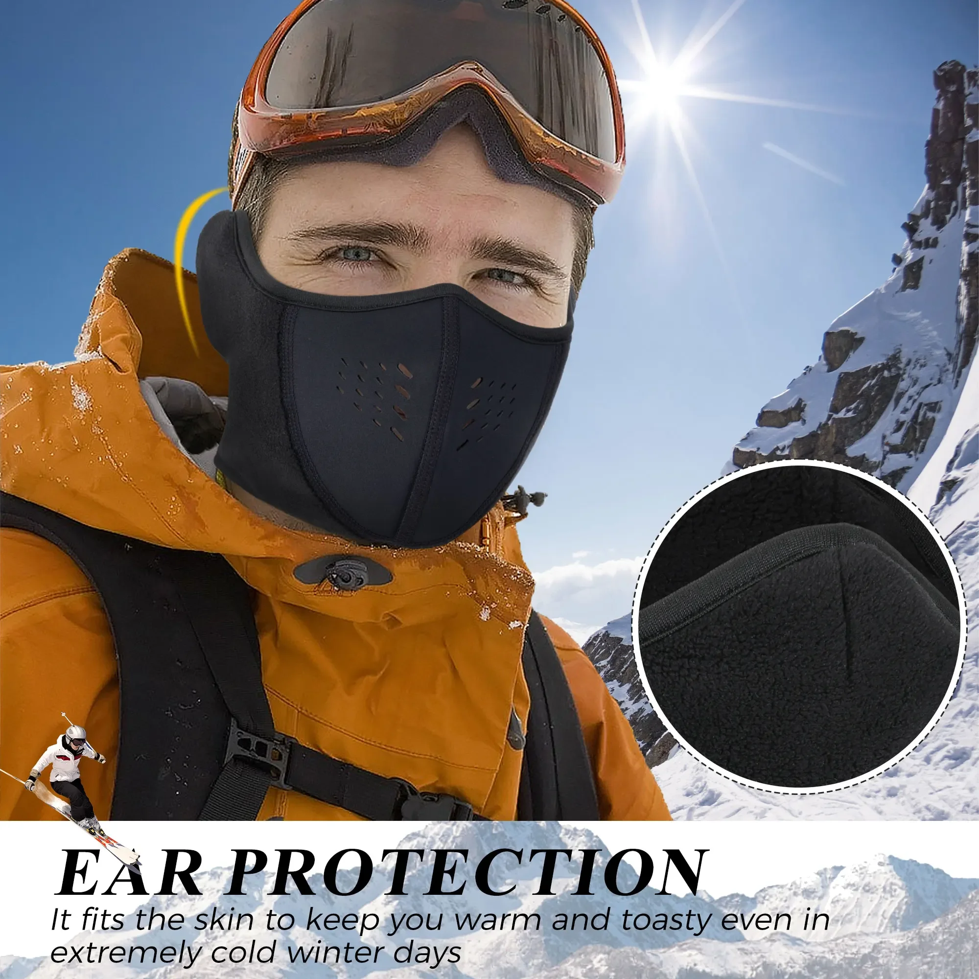 Ski Mask Sports Face Cover Breathable Warmer Face Mask Winter Sports Gear for Skiing Snowboard Running Riding Cold Weather Sport