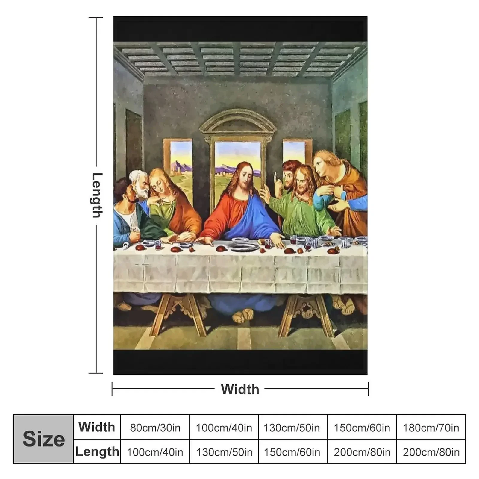 Original Last Supper Painting Throw Blanket warm winter Furry Soft Big Plush Personalized Gift For Baby Blankets