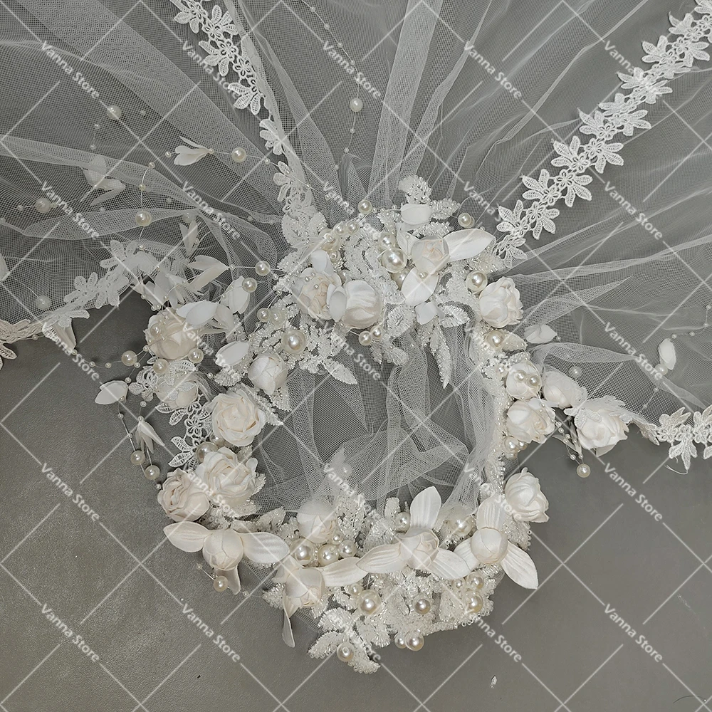 Vintage bohemian Bridal Hat Veil White Lace Beaded Floral Wedding 30\