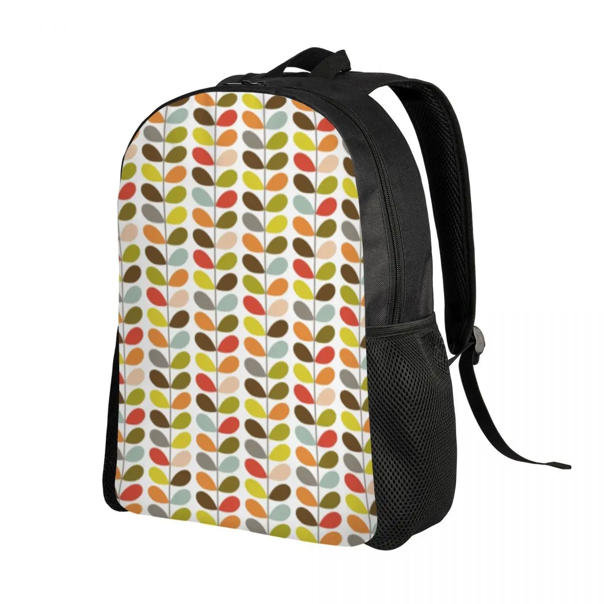 Orla Kiely Flowers Backpacks for Men Women School College Student Bookbag Fits 15 Inch Laptop Mid Century Modern Multi Stem Bags